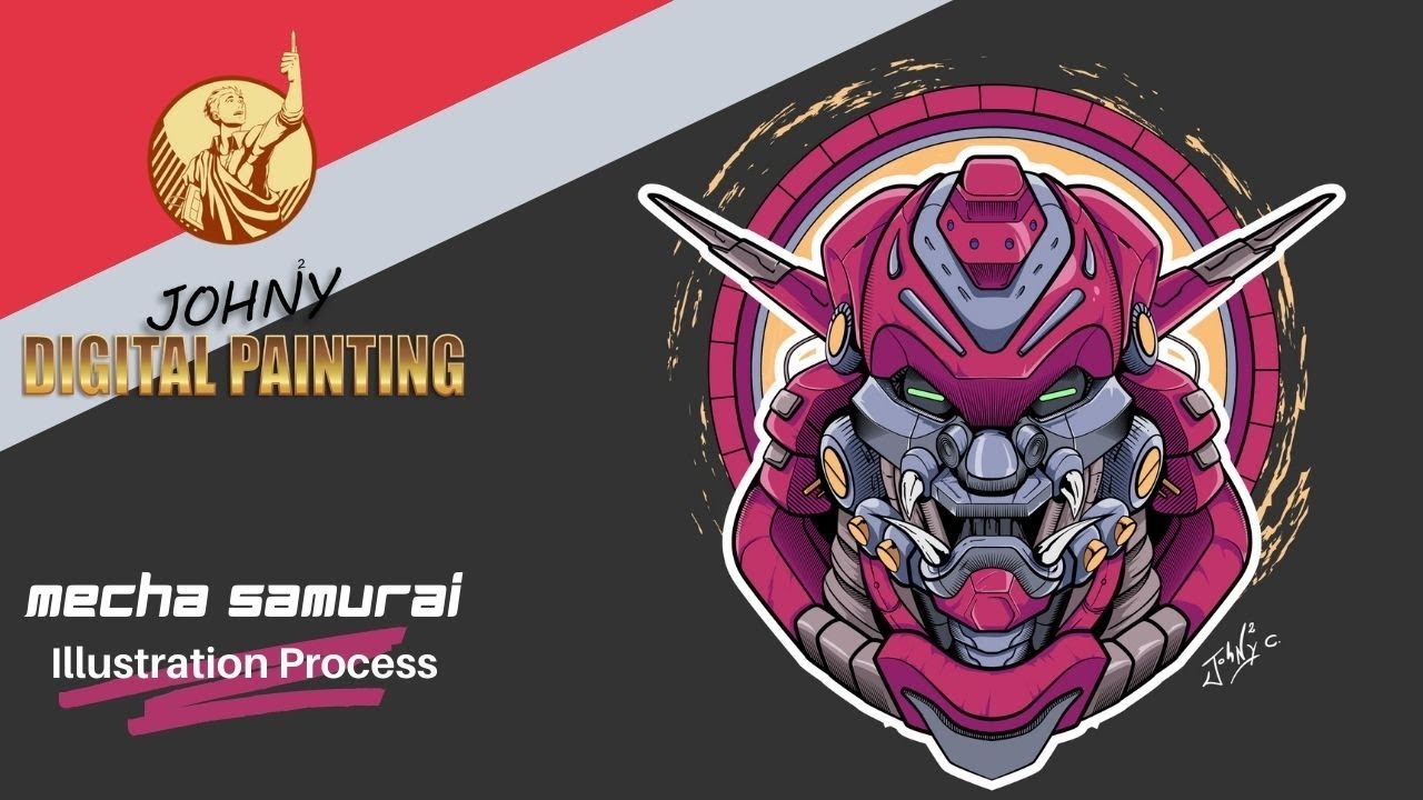 MECHA SAMURAI - Illustration process
