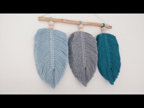 Macrame feathers/leaves tutorial step by step perfect for beginners - OohCords