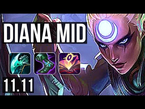 DIANA vs LUCIAN (MID) | 9/0/3, 1.9M mastery, Legendary, 300+ games | KR Diamond | v11.11