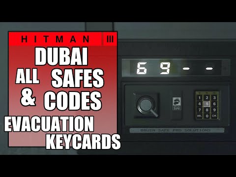 Hitman 3 - ALL SAFES & CODES LOCATIONS for the Evacuation keycards - Dubai On Top Of The World