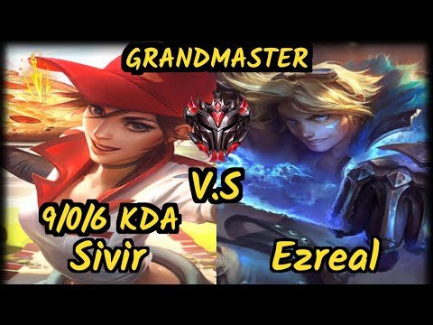 Stitch (SIVIR) vs EZREAL - 9/0/6 KDA BOTTOM ADC GAMEPLAY - KR Ranked GRANDMASTER