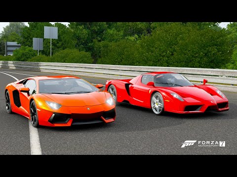 Forza 7 Drag race: Lamborghini Aventador vs Ferrari Enzo (REMATCH)