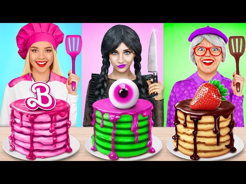 Wednesday vs Grandma Cooking Challenge | Cake Decorating Challenge & Kitchen Gadgets by Turbo Team