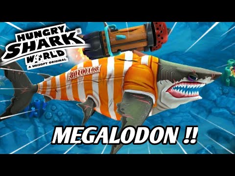 Hungry Shark World - New MEGALODON Unlocked ! #hungrysharkworld
