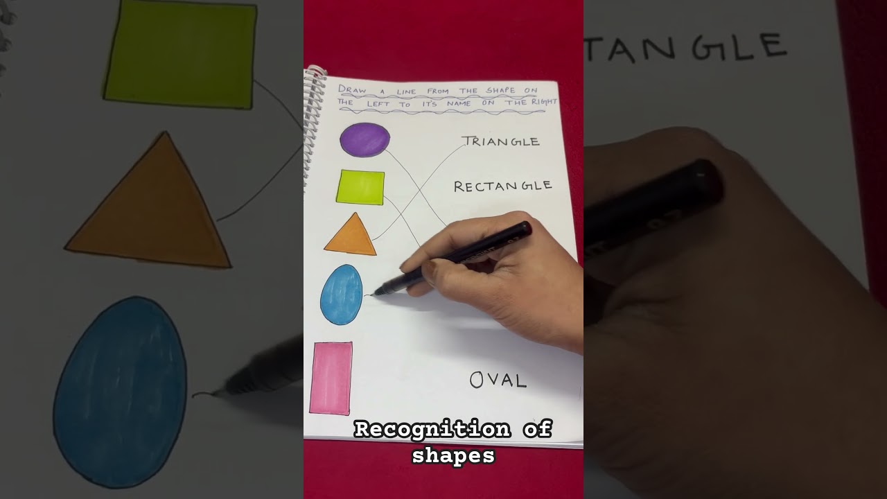 Recognition of shapes | KG class worksheet