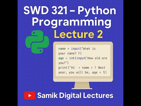 Swd321 Python Programming Lecture 2 Writingrunning Python Program