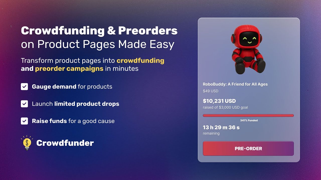 Crowdfunder: Pre‑Order Promos Demo
