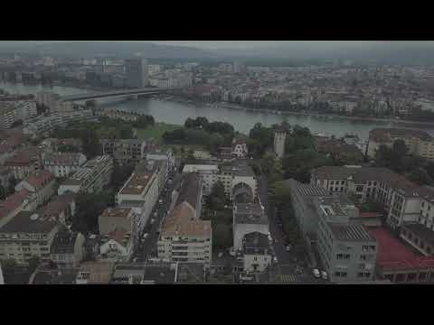 Basel StJohanns Tor Dreirosenbrücke Rhein still