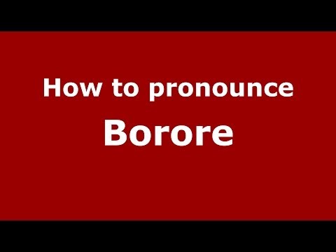 How to pronounce Borore (Italian/Italy) - PronounceNames.com