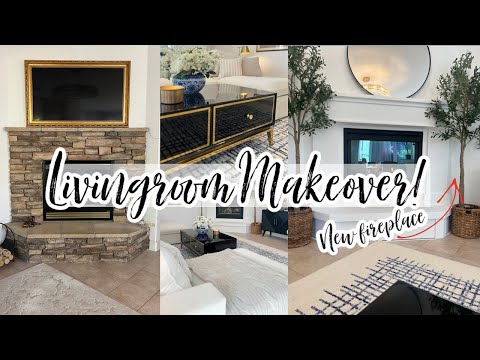 DIY FIREPLACE MAKEOVER // LIVING ROOM DECORATE WITH ME // EASTER TABLESCAPE