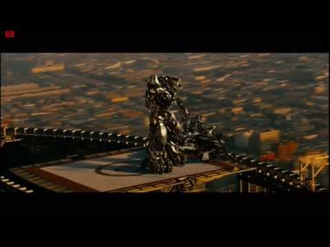 Megatron beats up Starscream (rooftop) Revenge of the Fallen.