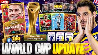 THE WORLD CUP UPDATE WITH C. RONALDO IS HERE 🔥 FREE EPICS 🎁 NEW +90 MANAGERS 🥼eFootball v5.5.1 LIVE