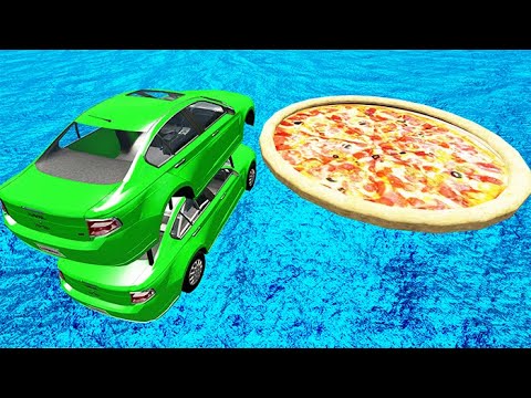 Beamng drive - Random Car Jumping Into A Pizza #12 | BeamNG-Destruction