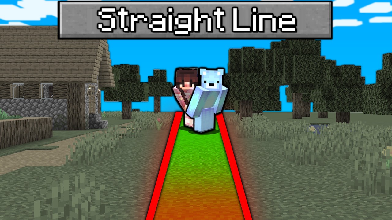 Minecraft, But It's ONE STRAIGHT LINE...