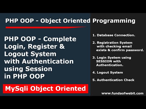 PHP OOP - Complete Login, Register & Logout System w/ Authentication Check using Session in PHP OOP