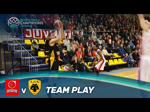 Nice team play by AEK ends in a three pointer from the corner