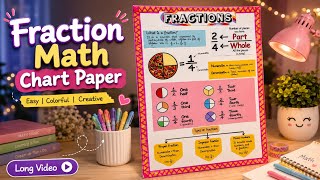 I Finally Made the Long Video! 💗 | FRACTIONS Math Chart Paper | Easy School Project