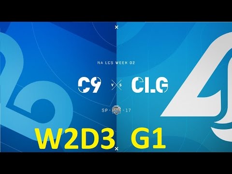 C9 vs CLG Game 1 Highlights - 2017 NALCS SPRING SPLIT - WEEK 2 DAY 3