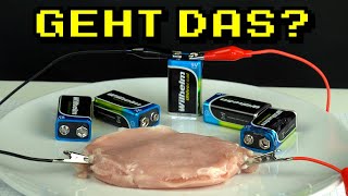 Ich habe ein Steak mit 9V Batterien gebraten! Das ist passiert