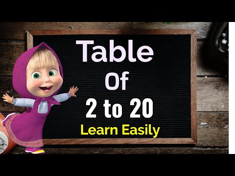 Learn Multiplication Table of 2 to 20, Table 2 to 20, 2 se 20 ka pahada, Table learning, Maths table