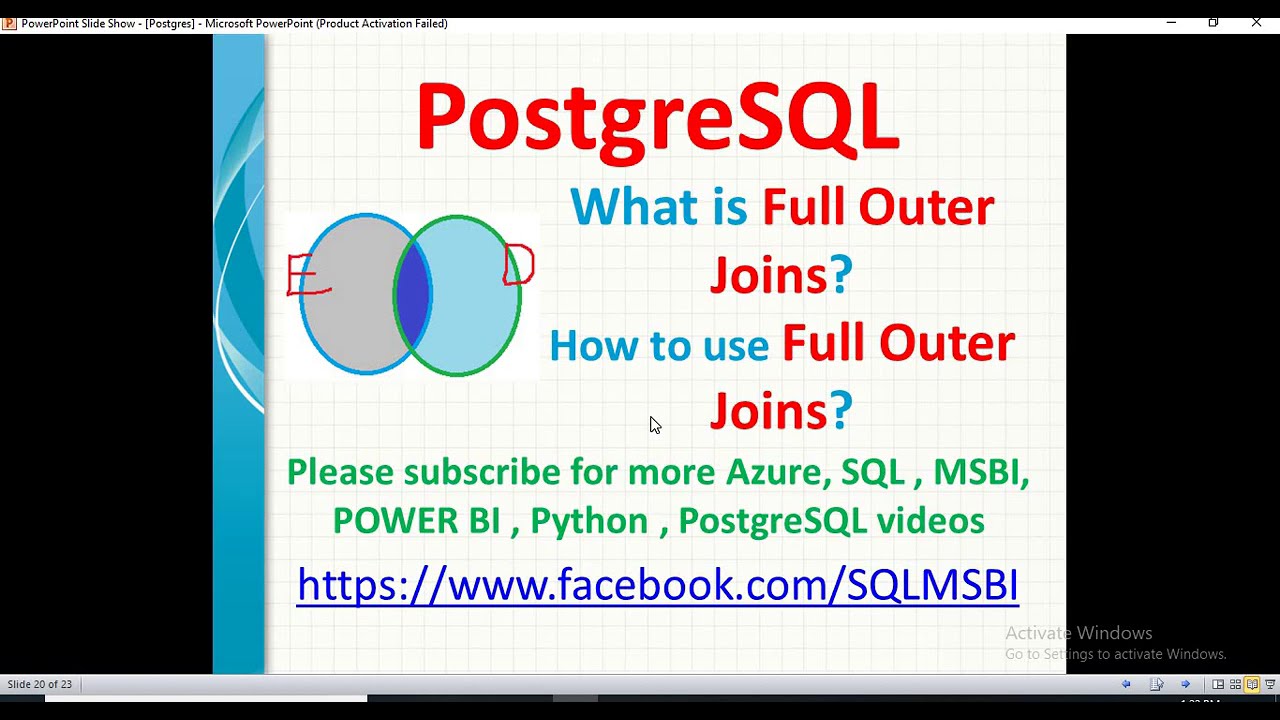 Postgresql Tutorials | Full Outer Joins in Postgresql | postgres joins examples