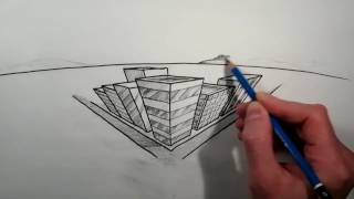 City drawing with 3 point perspective