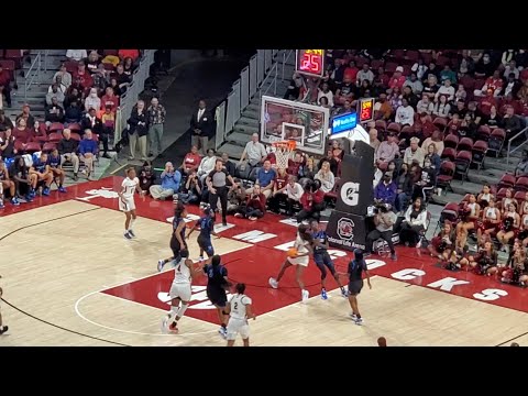 South Carolina's Laeticia Amihere leaves a Memphis defender on the floor after a SWEET move