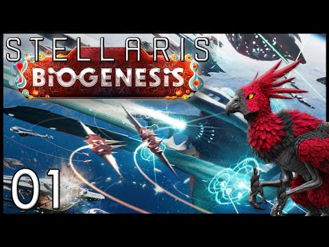 Let's Play Stellaris Biogenesis | Starlit Citadel Origin Gameplay | Crimson Stratarchy Episode 1