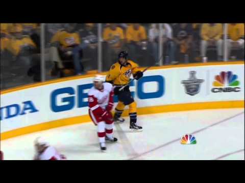 Andrei Kostitsyn goal. Detroit Red Wings vs Nashville Predators 4/13/12 NHL Hockey