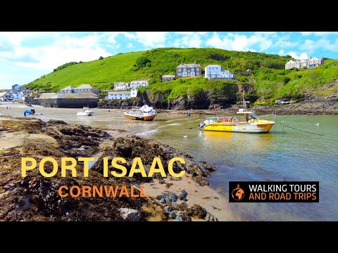 Port Isaac 🇬🇧 Cornwall Village Tour and South West Coast Path walk 🌞 Doc Martin TV Series 🚤 4K Video