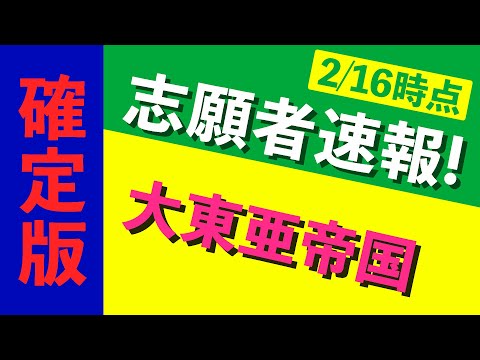 現代経済学科 【志願者速報2021】大東亜帝国の志願者数  ※2月16日時点