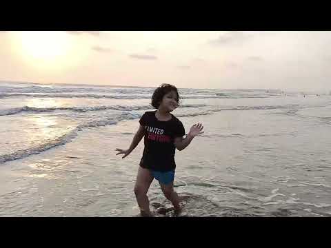 Mansi enjoying waves 🌊@Rajoribeach