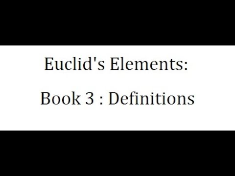 The definitions of Book 3 in Euclid's Elements.