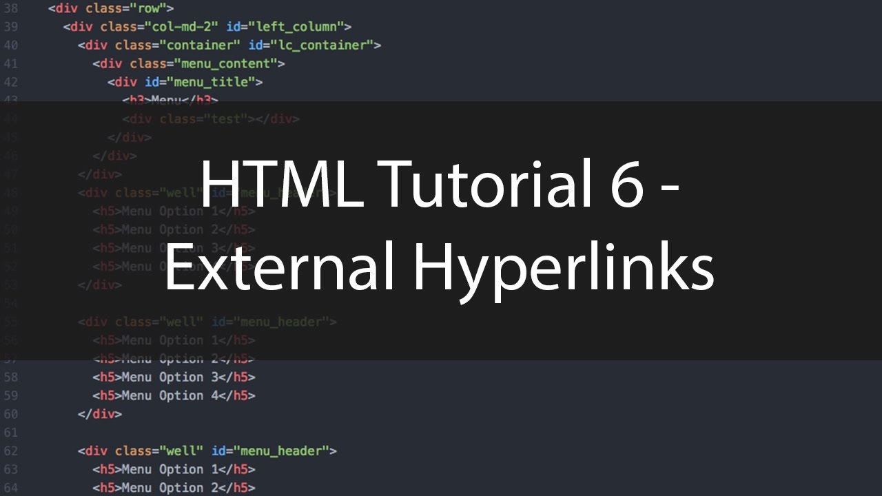 HTML Tutorial 6 - External Hyperlinks