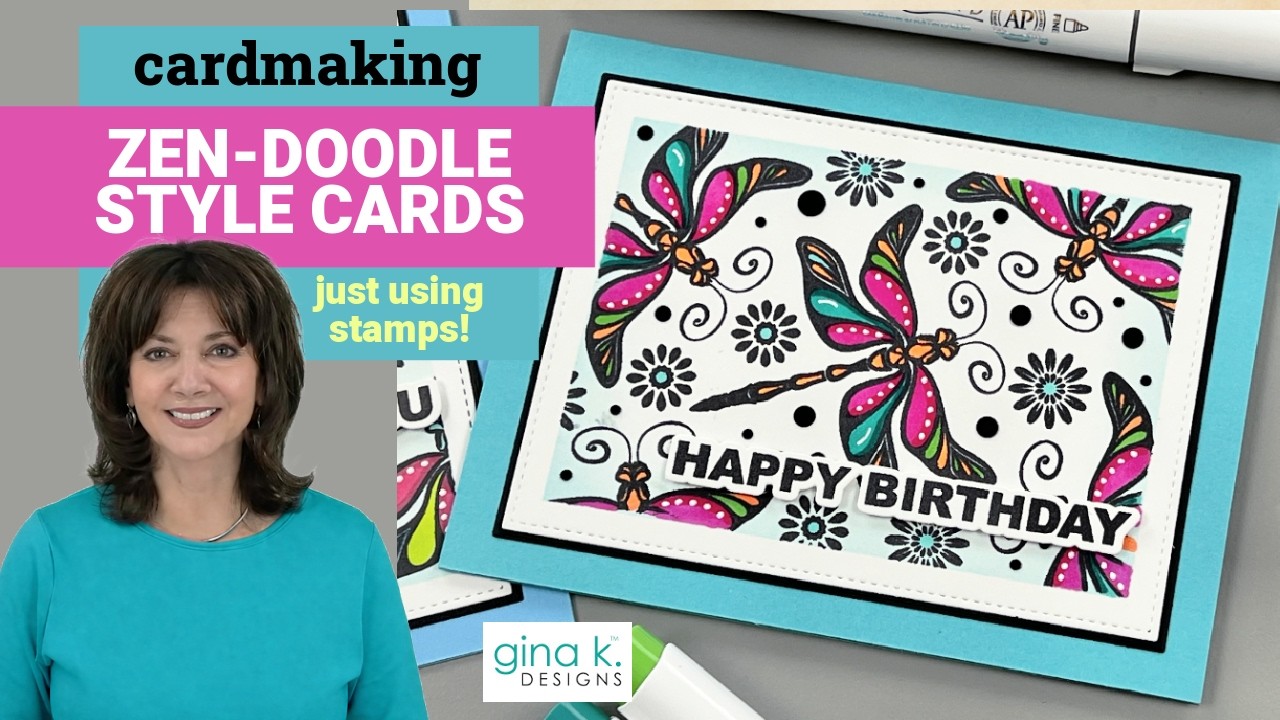 Zen-Doodle Style Cards -  Just Using Stamps!
