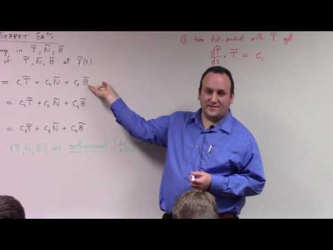 Multivariate Calculus: Frenet Serret Equations, curvature, torsion, 1-30-17