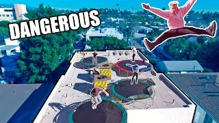 ROOFTOP TRAMPOLINE PARK (HOMEMADE)