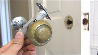 How to Remove a Vintage Door Knob | Old Fashioned Classic Brass Door Knobs Plate and Cylinder