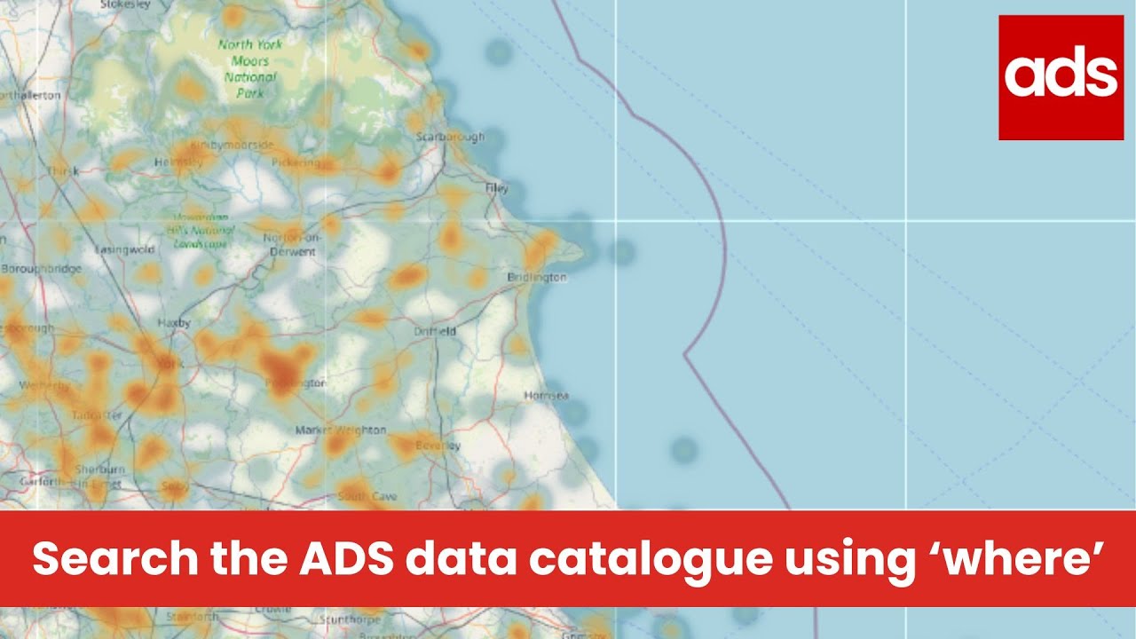 How to search the ADS data catalogue using the 'where' function?