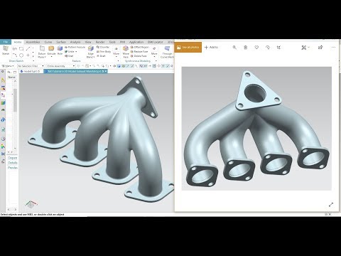 NX 12 Tutorial #6 |3D Model Curver , sweep  - Exhaust Manifold