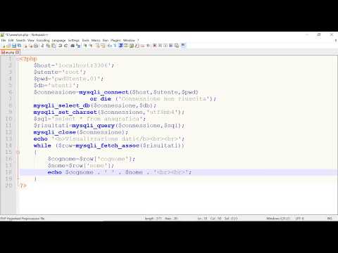 11 - PHP - DataBase - Visualizzazione dati