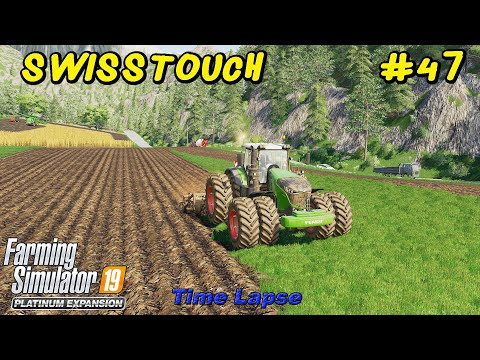 Spreading Lime. Cultivating & Sowing Grass. Harvesting Maize | Swisstouch #47 | FS19 4K TimeLapse