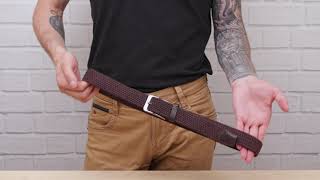 Текстильний чоловічий ремінь класика 20523 Vintage коричневий