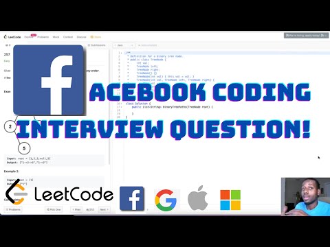 Facebook Coding Interview Question Binary Tree Paths Leetcode