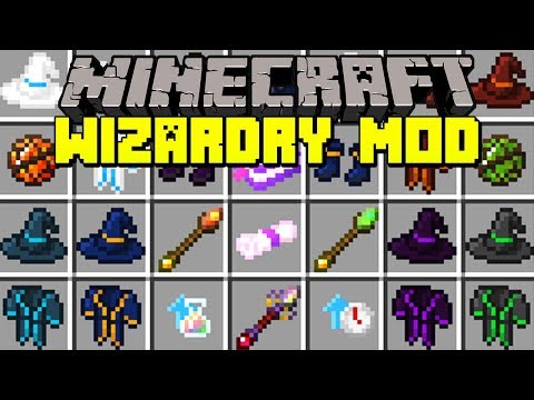Minecraft WIZARDRY MOD! | BECOME A WIZARD, USE MAGIC SPELLS, & MORE! | Modded Mini-Game