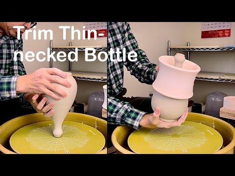 777. Trim a Thin-necked Bottle on the Stackable Chucks with Hsin-Chuen Lin 林新春 蒜頭小口瓶修坯示範