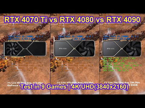 NVIDIA GeForce RTX 4070 Ti vs RTX 4080 vs RTX 4090 + i9 13900K - Test in 9 Games | QHD(2560x1440)