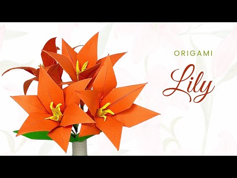 🌸 Origami Flower:  LILY (Katrin Shumakov)