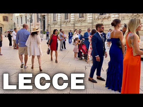 [4k] Italy Walking Tour 🇮🇹 LECCE - With Captions! - Pink and Gold Baroque City