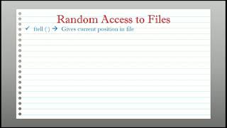 Random Access to Files